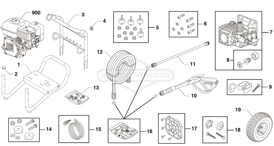 Briggs & Stratton pressure washer model 020275-00 replacement parts, pump breakdown, repair kits, owners manual and upgrade pump.